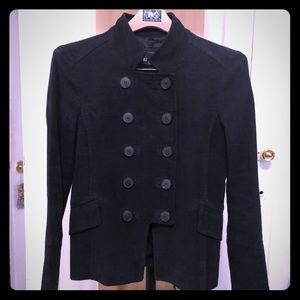 Zara black double breasted short pea coat